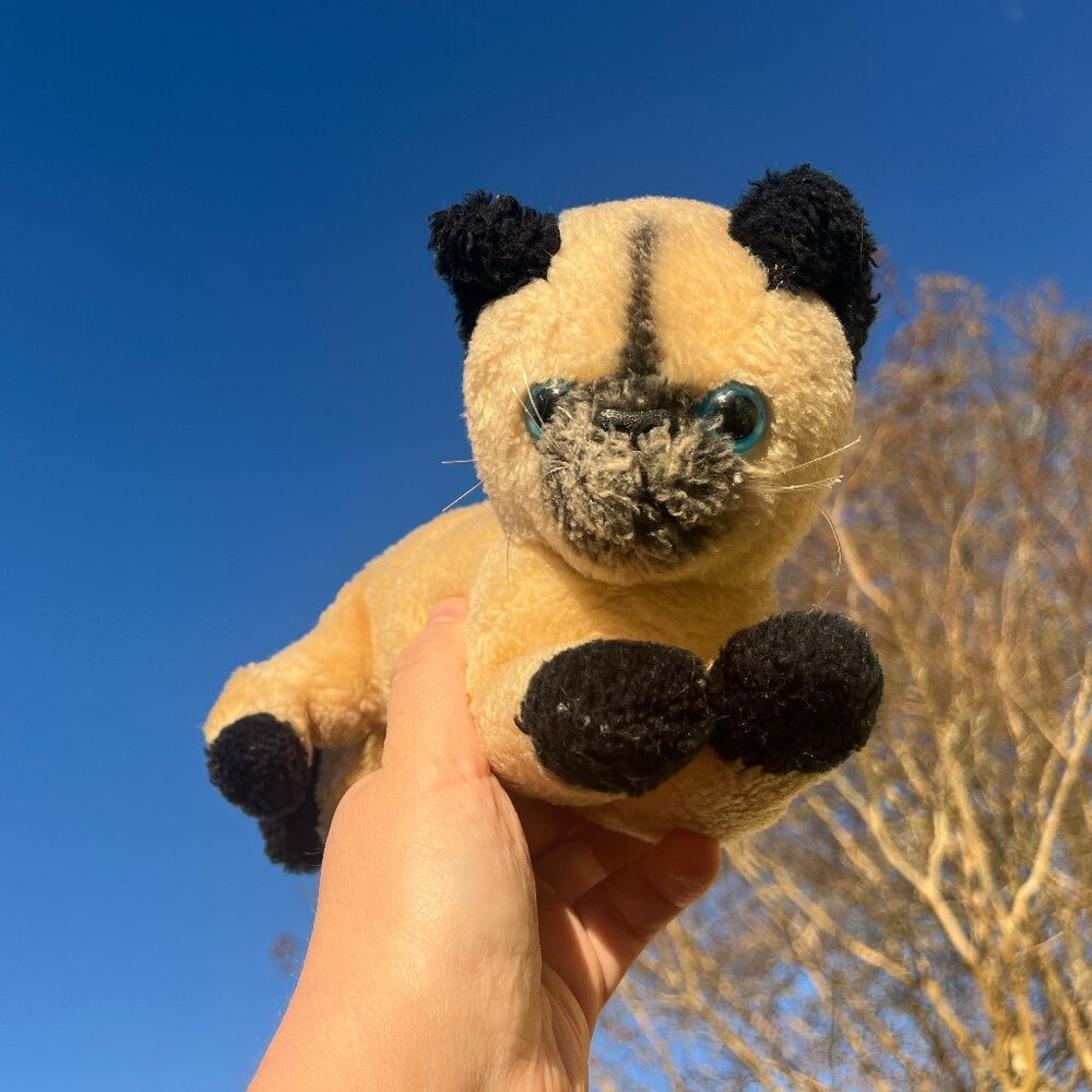 Vintage 1982 Dakin Siamese Cat Plush HTF Bright Blue Eyes